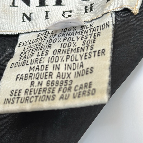 Nipon Nights Black Beated Silk Dress Pristine Condition Size 12 - Picture 7 of 7